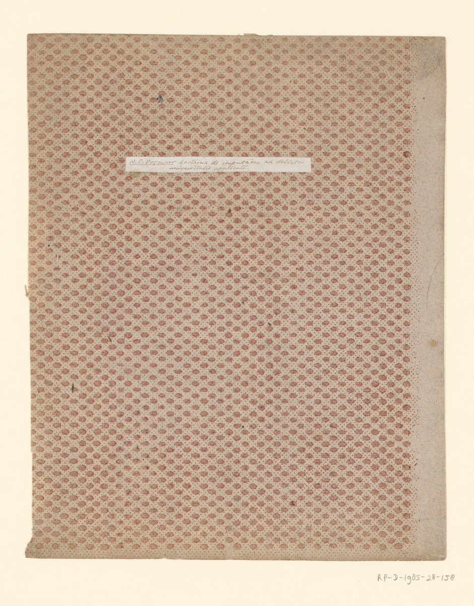 Blad met strooipatroon van ovaal motief met een puntenfond by anonymous, other, 1750-1900