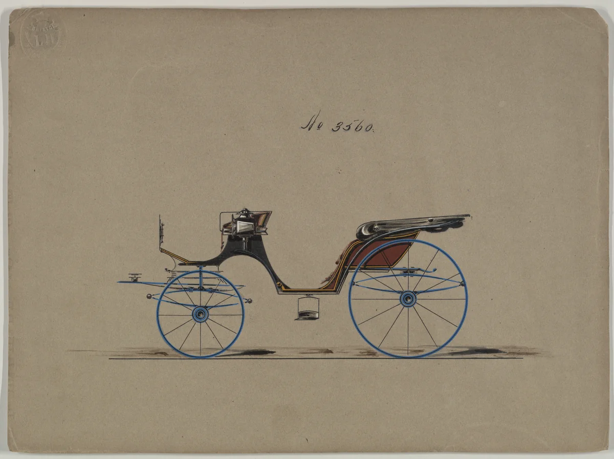 Design for Cabriolet or Victoria, no. 3560 by Brewster & Co., drawing, 1879