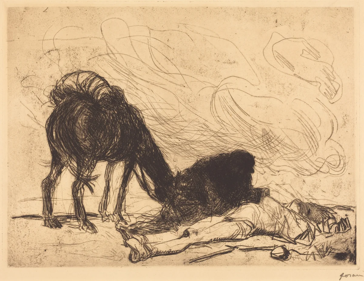 Le bon samaritain (The Good Samaritan) by Jean-Louis Forain, print, 1909