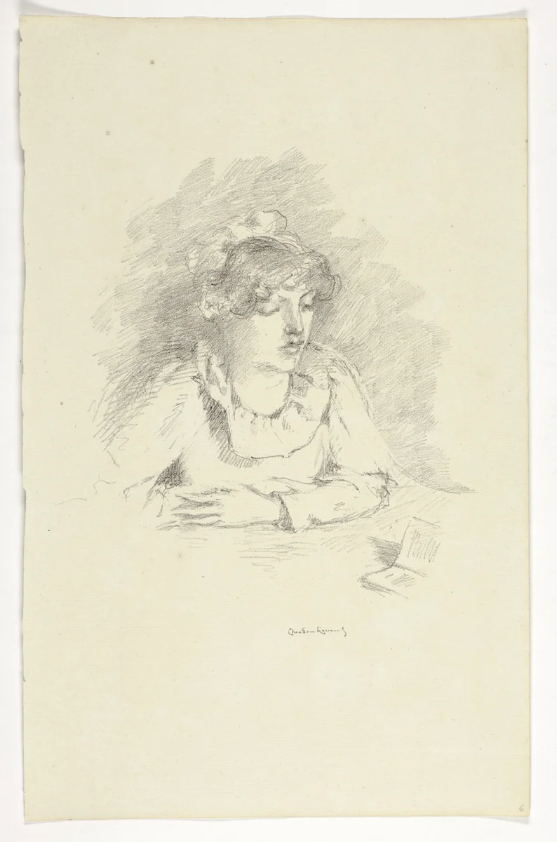 La Liseuse—The Reader, Lamplight by Theodore Roussel, print, 1890-1894