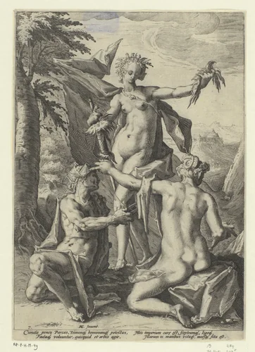 Drie schikgodinnen by Unknown, print, 1588