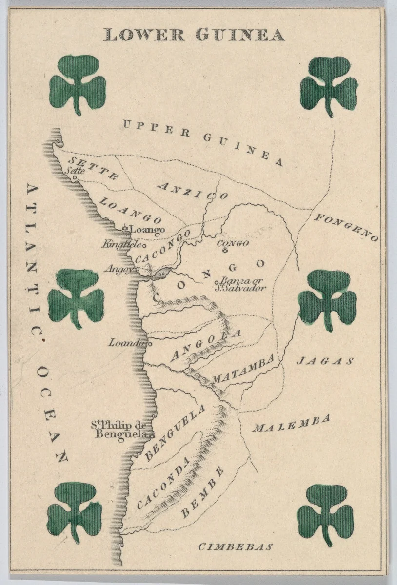 Lower Guinea, from "Court Game of Geography" by William and Henry Rock, print, 1838-1855