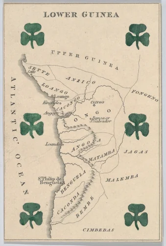 Lower Guinea, from "Court Game of Geography" by William and Henry Rock, print, 1838-1855