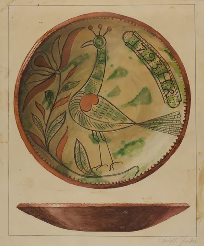 Pa. German Plate by Charlotte Sperber, index of american design, 1936