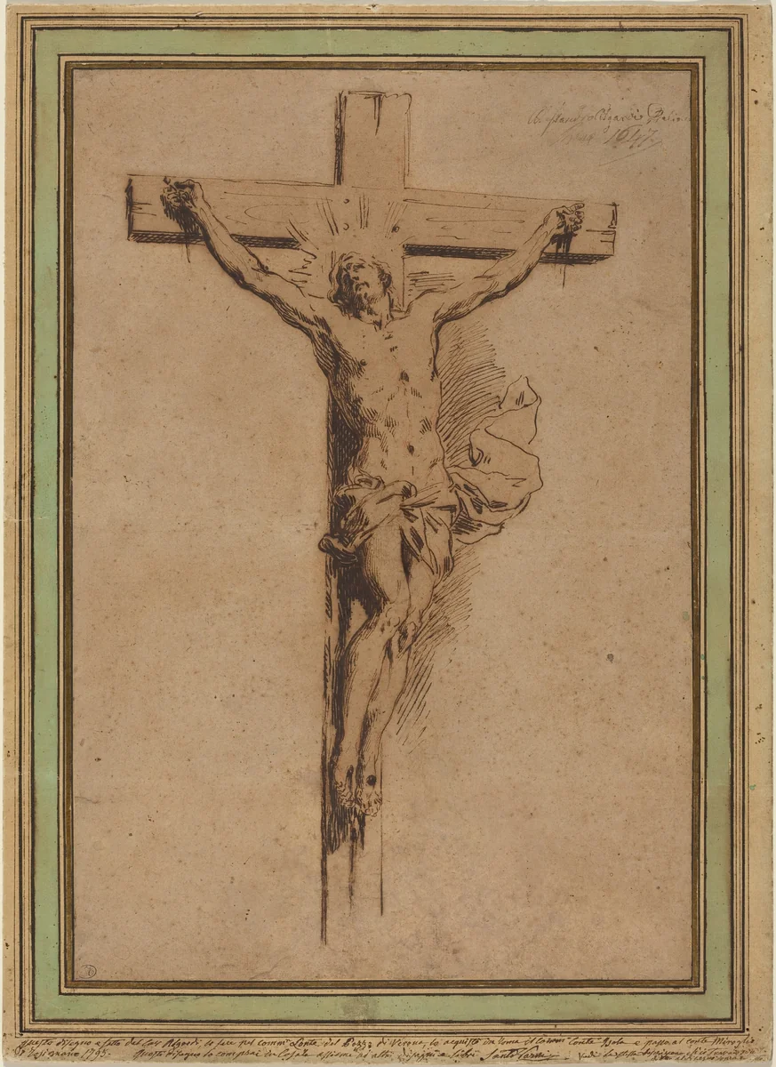 Christ on the Cross by Alessandro Algardi, drawing, 1647
