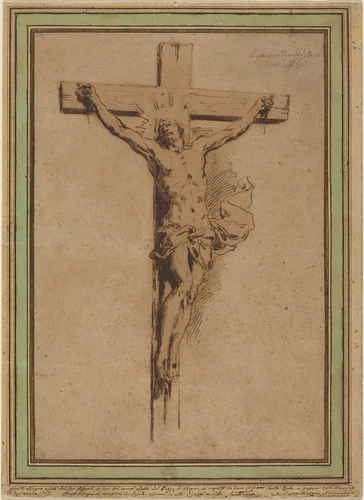 Christ on the Cross by Alessandro Algardi, drawing, 1647