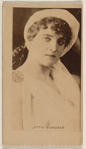 Lottie Maroder, from the Actresses series (N245) issued by Kinney Brothers to promote Sweet Caporal Cigarettes by Kinney Brothers Tobacco Company, photograph, 1890