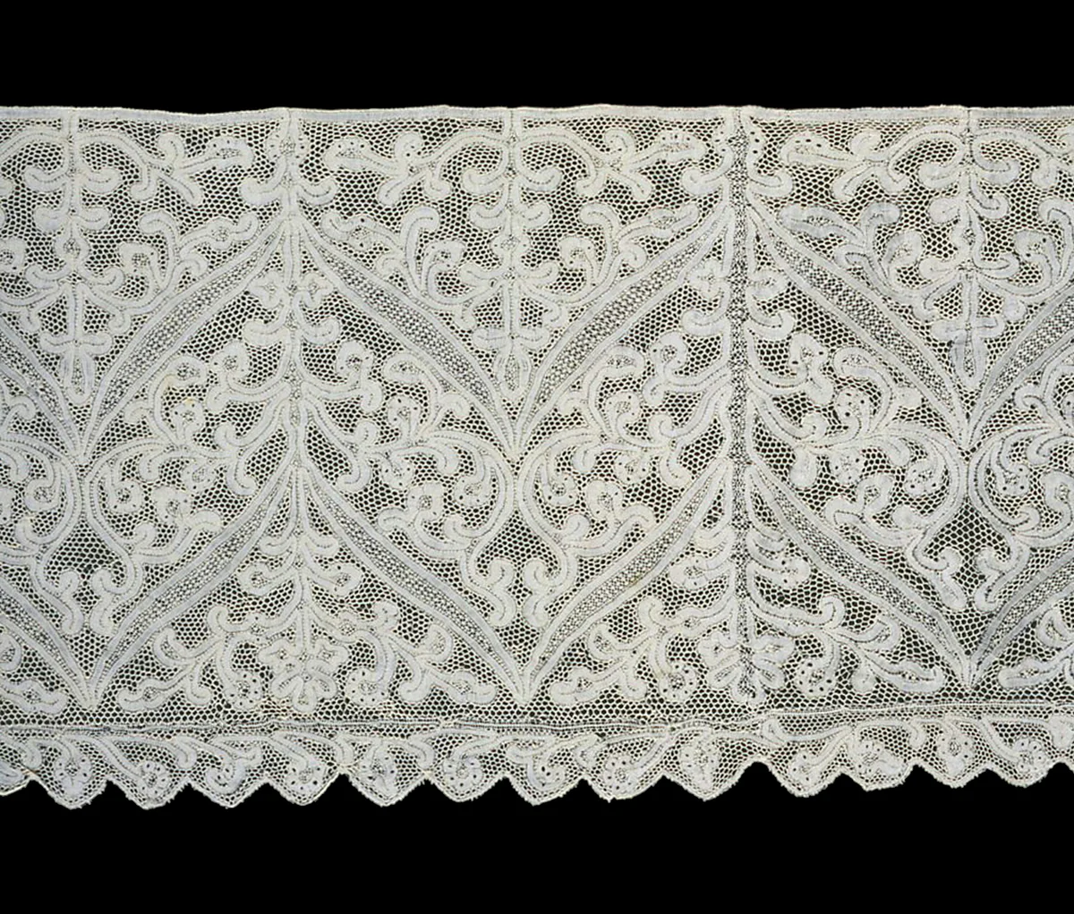 Three Flounces by Belgium, Flanders, textile, 1701-1725