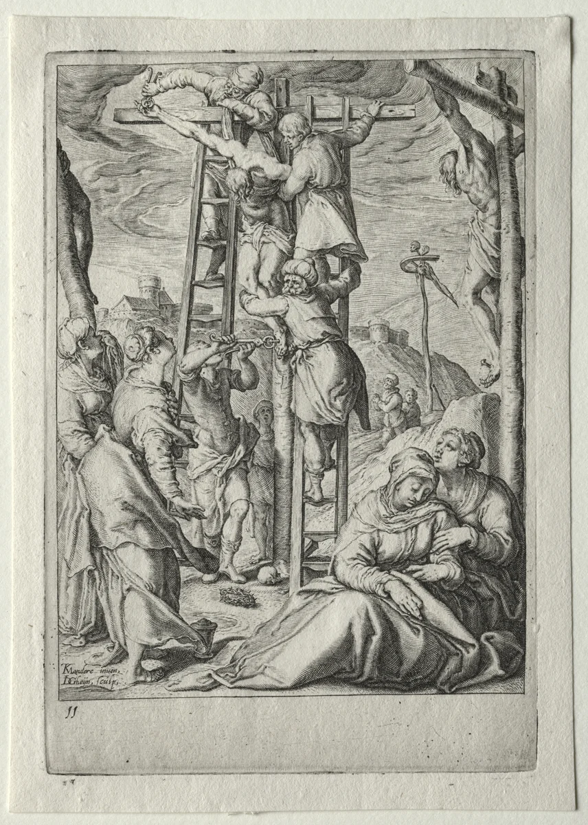 Passion Set: Descent from the Cross by Jacob de Gheyn II, print, 1596