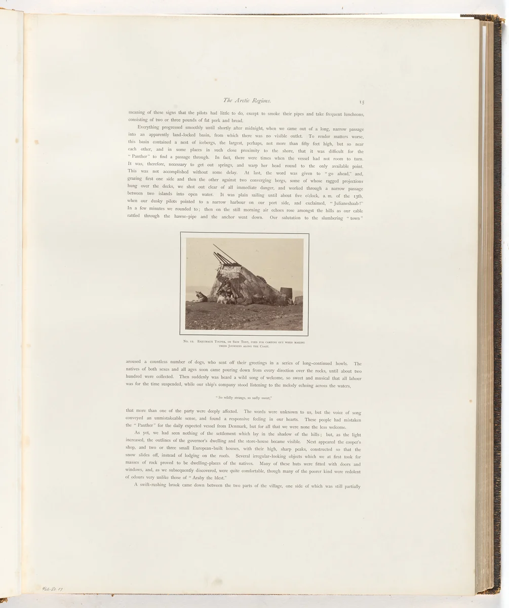 "Esquimaux Toupek, or skin tent" by George P. Critcherson, John L. Dunmore, William Bradford, photograph, 1869