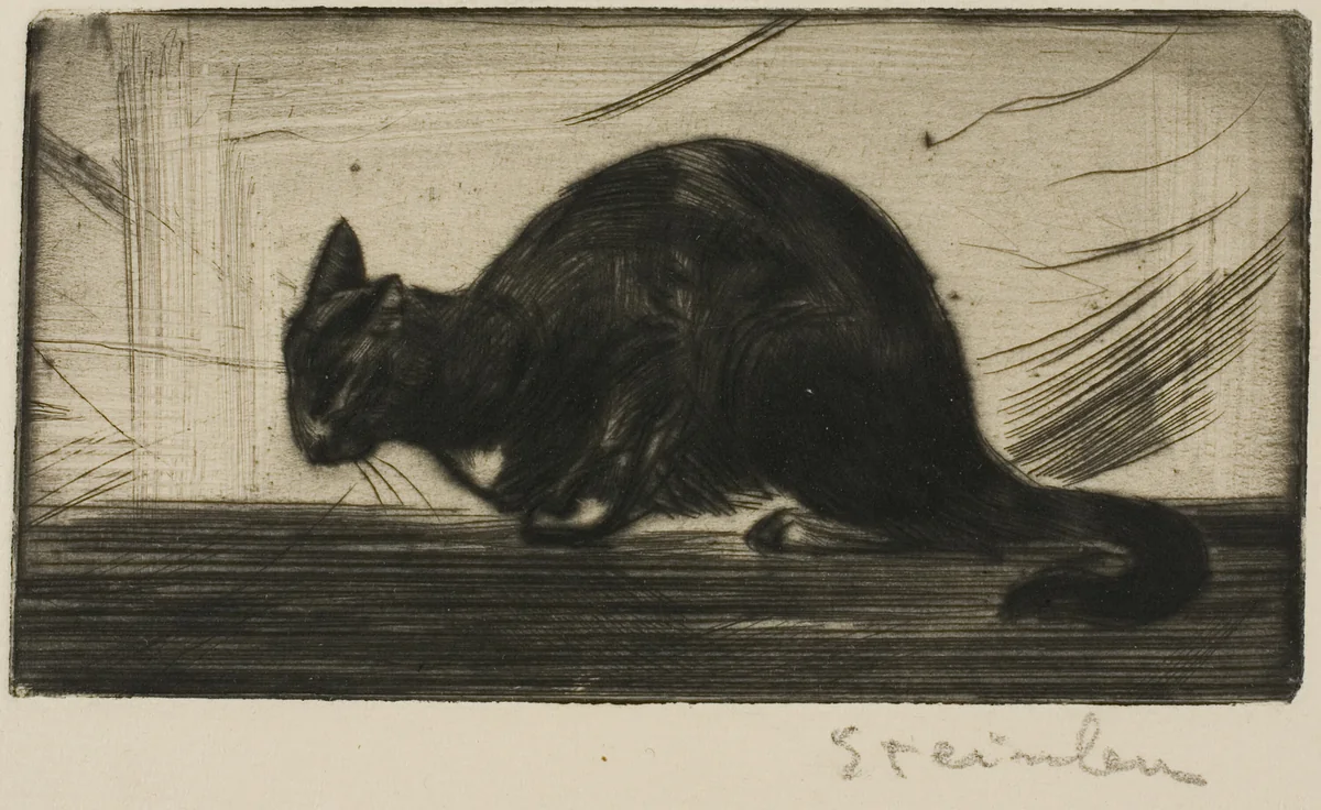 Cat Arching Its Back by Théophile Alexandre Steinlen, print, 1898