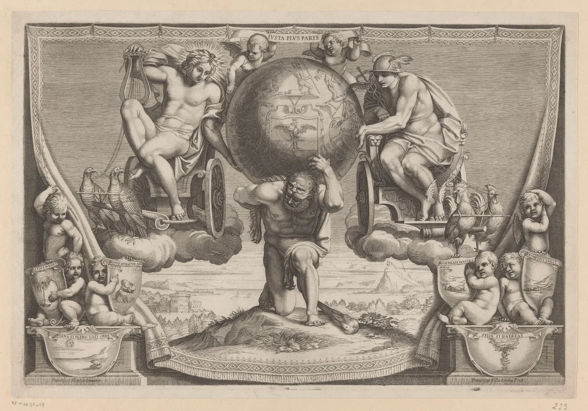 Allegorie op kardinaal Pompeio Arrigoni by Unknown, print, 1576-1624