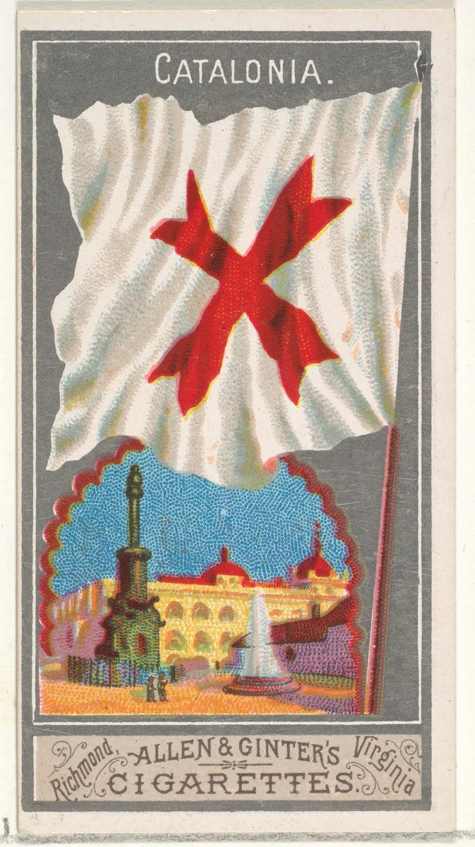 Catalonia, from the City Flags series (N6) for Allen & Ginter Cigarettes Brands by Allen & Ginter, print, 1887