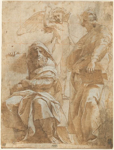 The Prophets Hosea and Jonah by Raphael, drawing, 1510