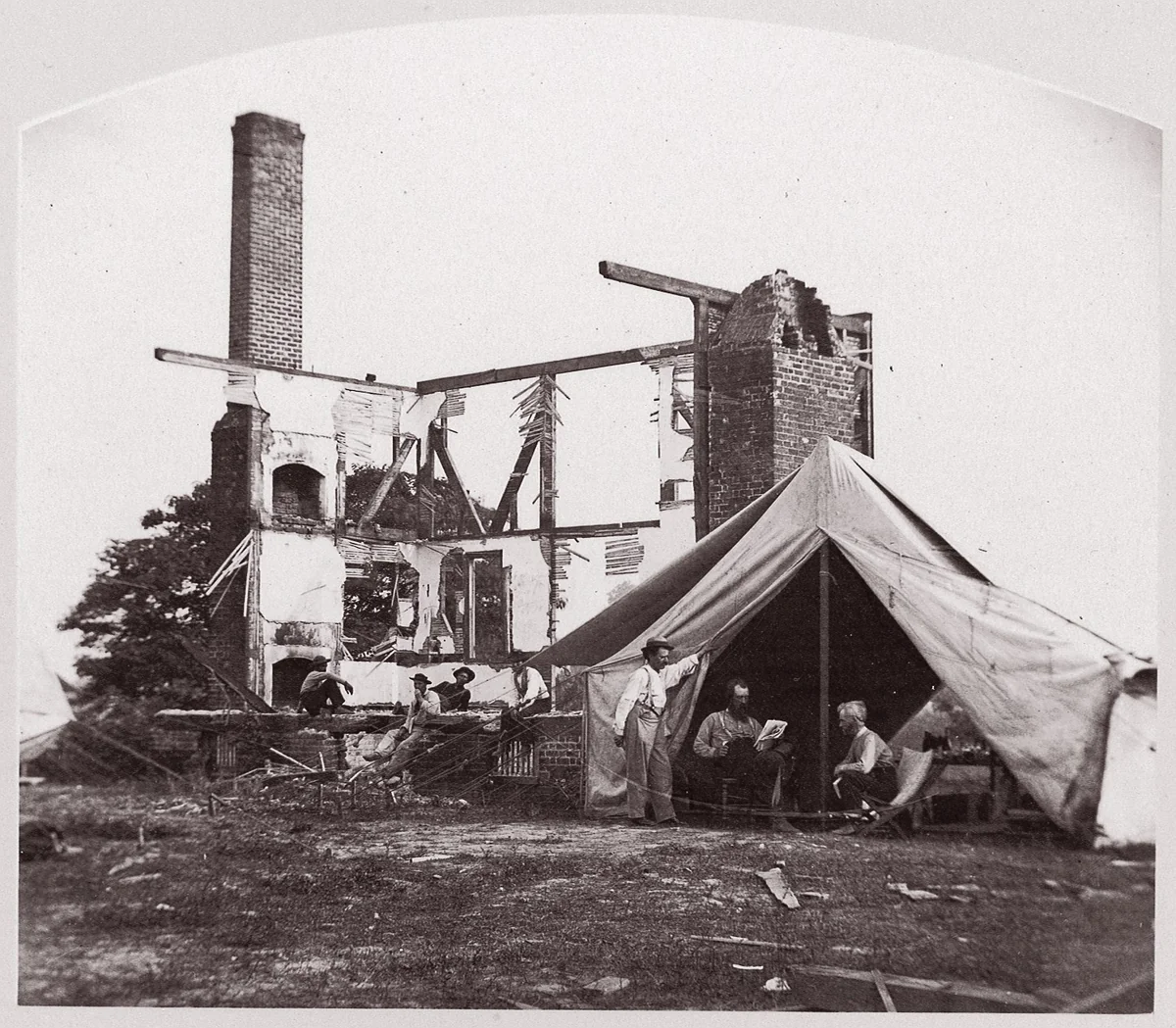 Bull Run, Mrs. Henry's House, 21 July 1861 by George N. Barnard, photograph, 1861