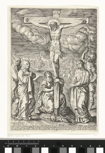 Kruisiging van Christus by Unknown, print, 1589-1626