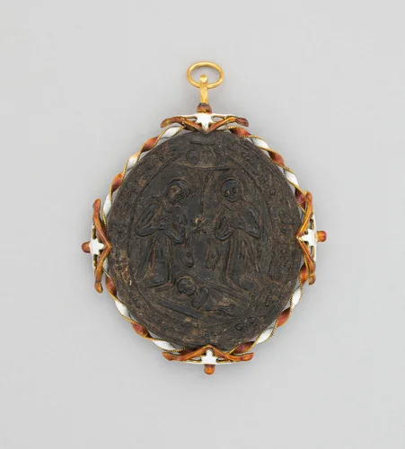 Two-Sided Pendant with Adoration and Baptism of Christ by Spanish or Spanish Colonial, metalwork, 1700-1799