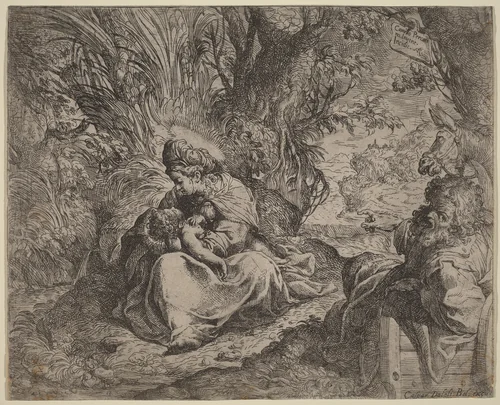 The Rest on the Flight into Egypt by Camillo Procaccini, print, 1587-1590