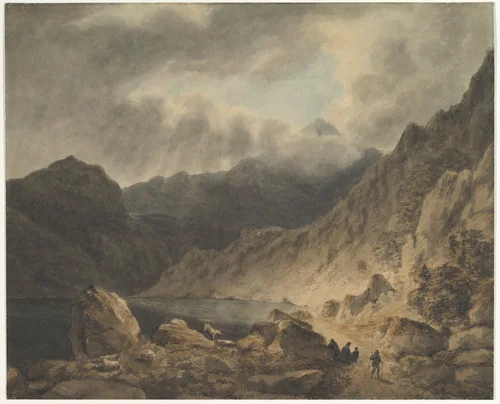 Storm Over A Lake by Joseph Barber, drawing, 1800-1811