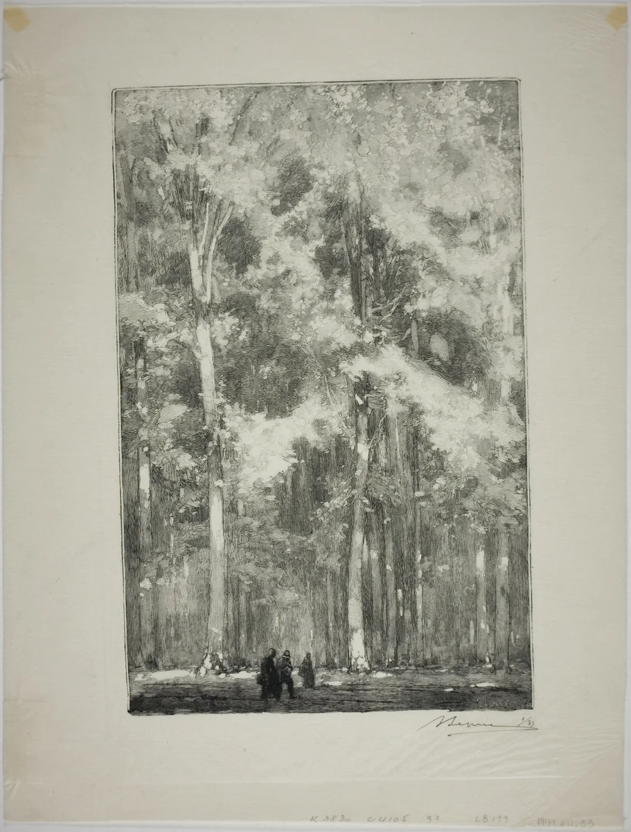 Morning, Crossroads of the Forts de Marlotte by Louis Auguste Lepère, print, 1889