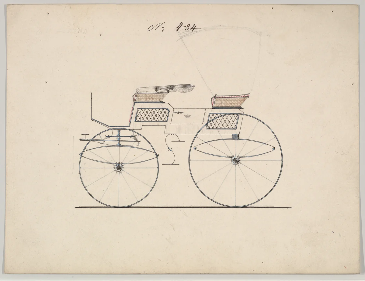 Phaeton #434 by Brewster & Co., drawing, 1850-1870