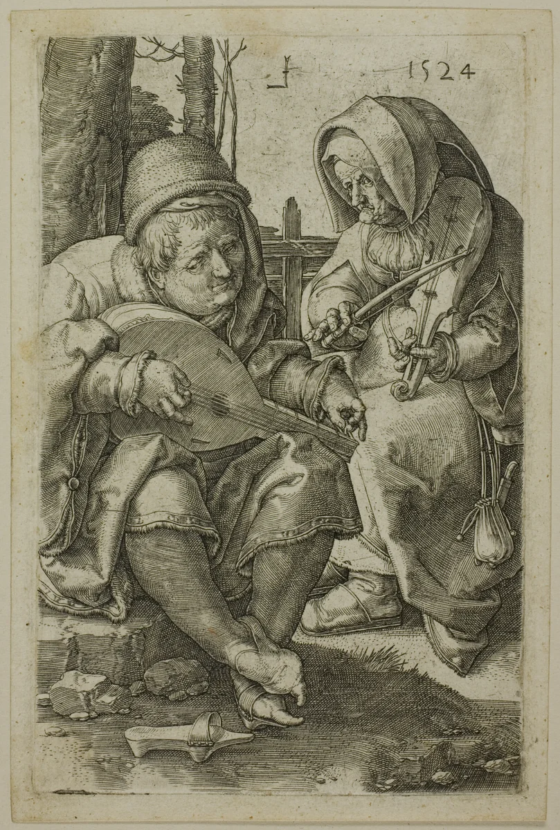 The Musicians by Lucas van Leyden, print, 1524