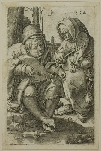 The Musicians by Lucas van Leyden, print, 1524