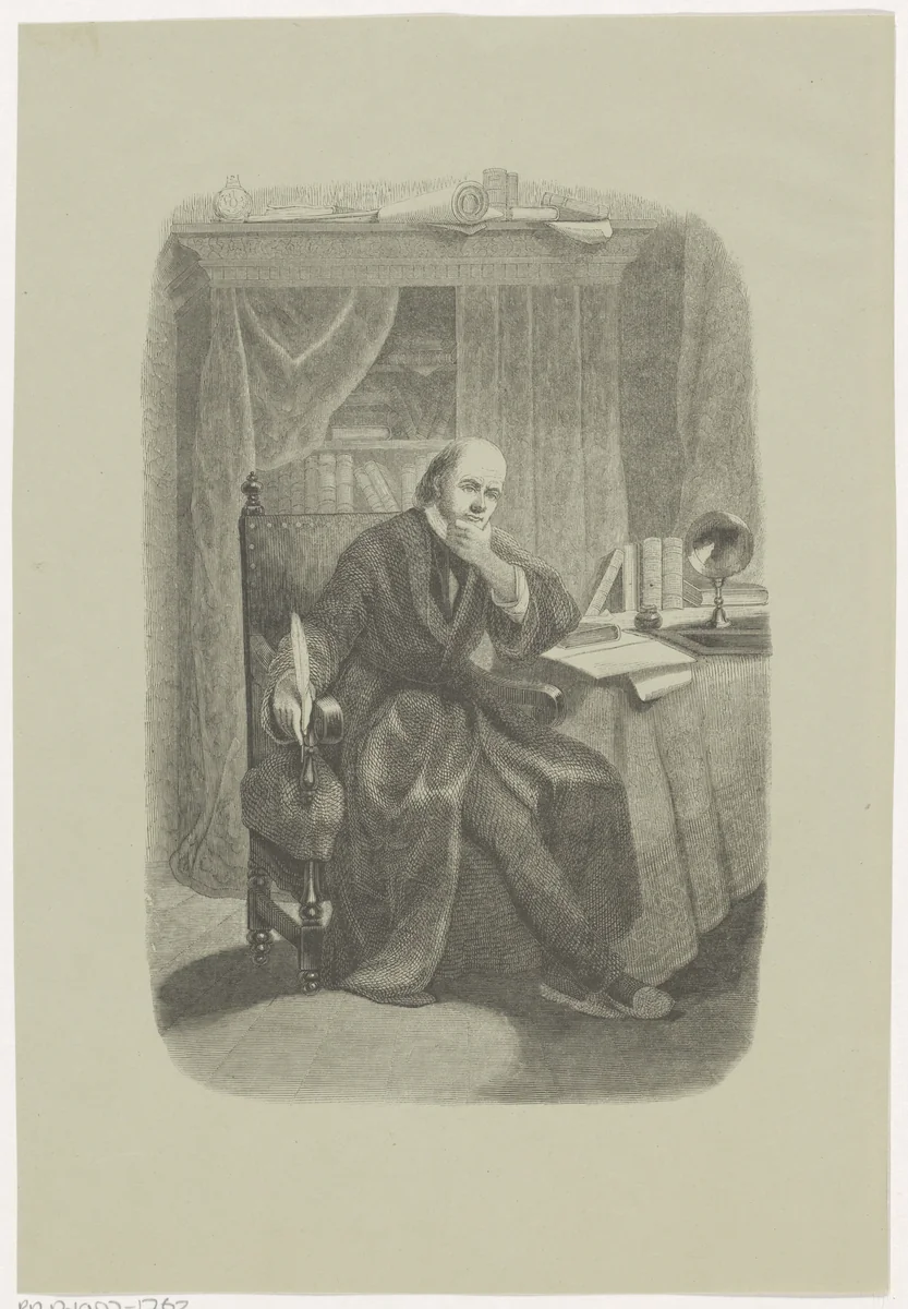 Portret van Johannes Immerzeel by Coenraad Hamburger, print, 1842-1843