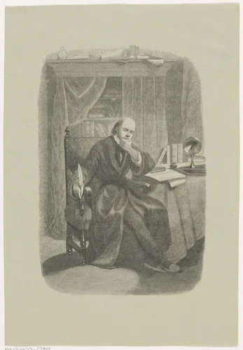 Portret van Johannes Immerzeel by Coenraad Hamburger, print, 1842-1843