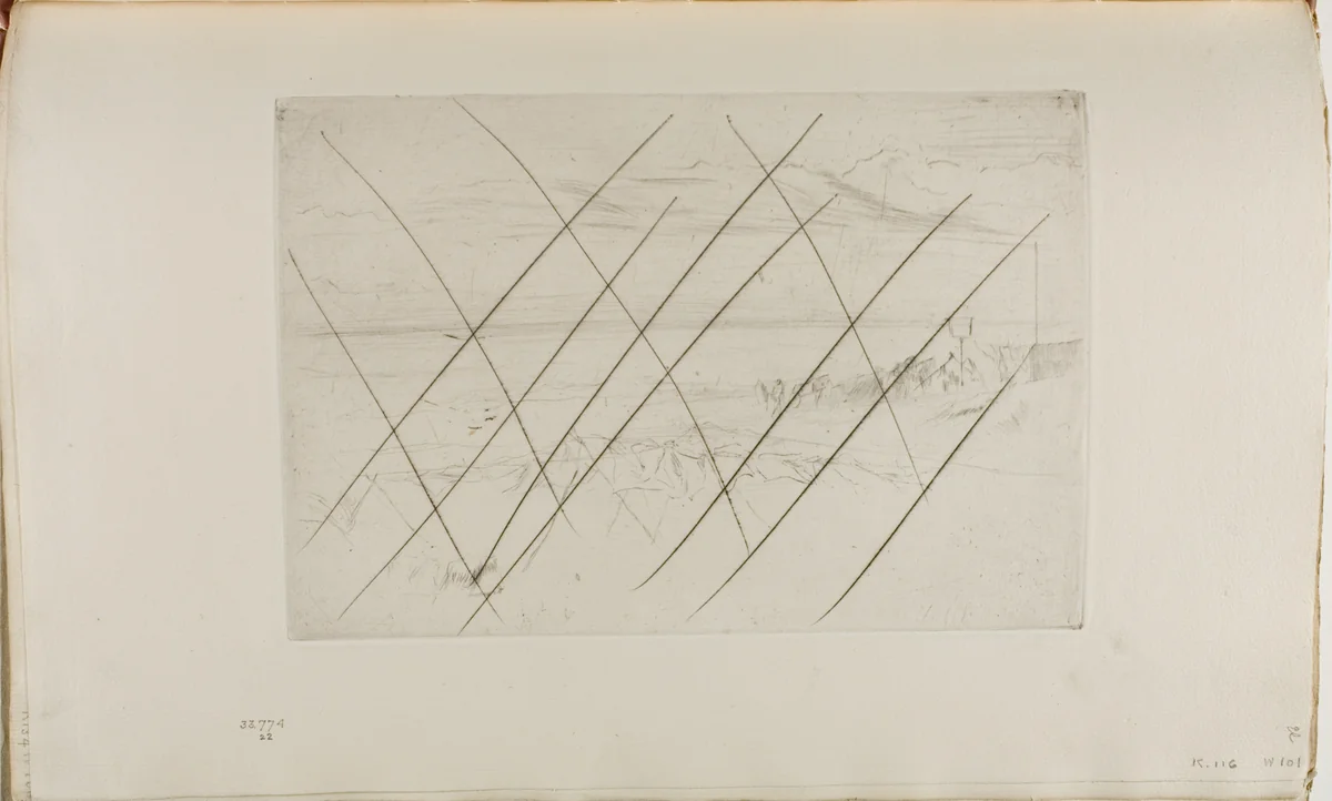 The Beach, Hastings by James McNeill Whistler, print, 1875-1878