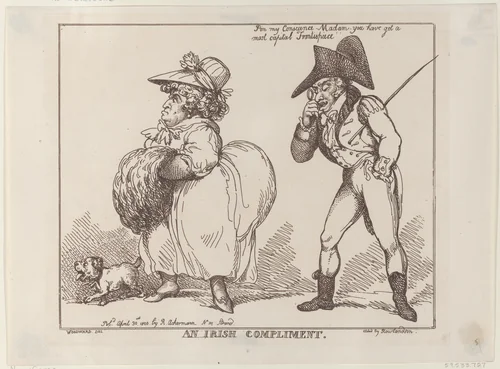 An Irish Compliment by Thomas Rowlandson, print, 1800
