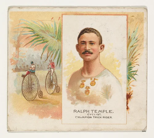 Ralph Temple, Cyclist, Champion Trick Rider, from World's Champions, Second Series (N43) for Allen & Ginter Cigarettes by Allen & Ginter, print, 1888