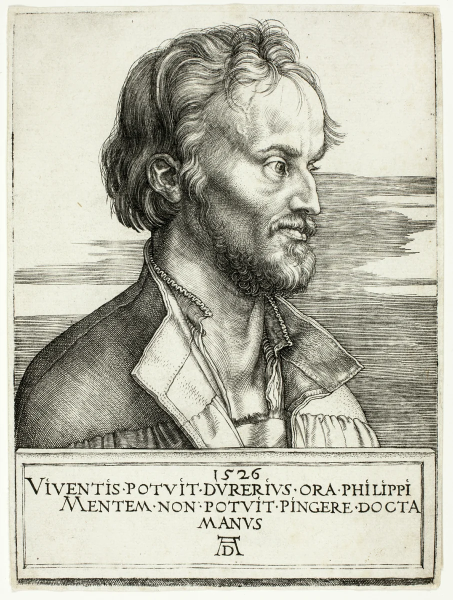 Philip Melanchthon by Albrecht Dürer, print, 1526