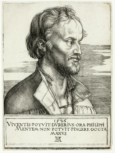 Philip Melanchthon by Albrecht Dürer, print, 1526