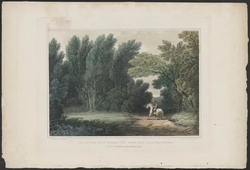 View of the Spot Where General Ross Fell, Near Baltimore by John Hill, print, 1820