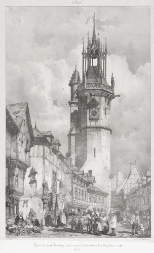 Voyages Pittoresques et Romantique dans l'Ancienne France, Normandie: Tour du Gros-Horlage, Évreux by Godefroy Engelmann, print, 1824