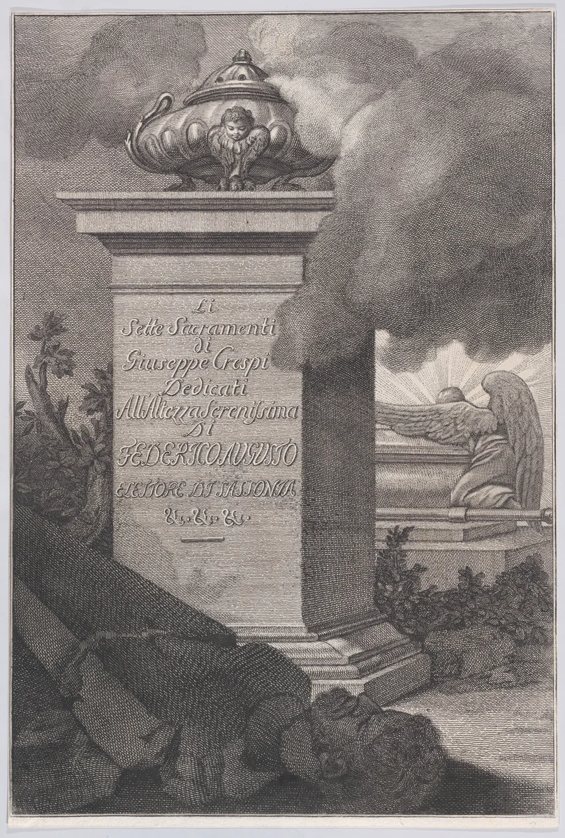 Title page, from "The Seven Sacraments" by Lorenzo Zucchi, print, 1767