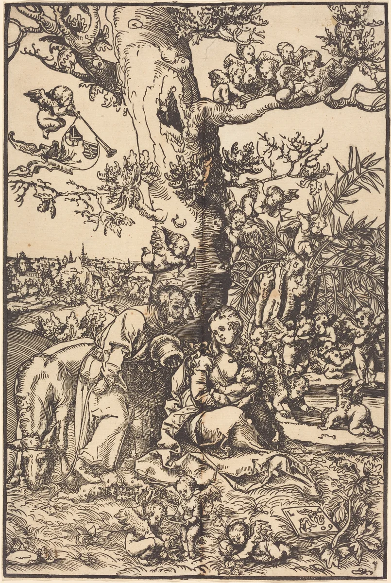 The Rest on the Flight into Egypt by Lucas Cranach, print, 1509