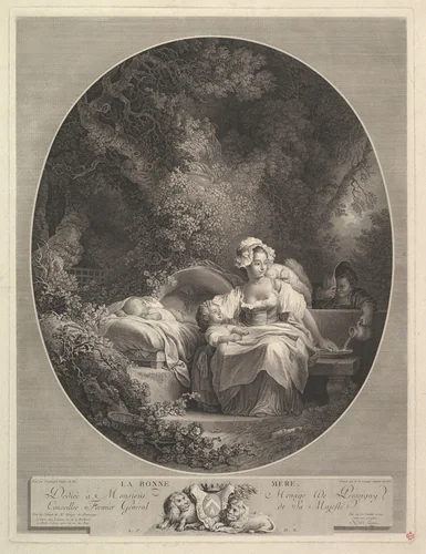 La Bonne Mere by Jean Honoré Fragonard, print, 1745-1806