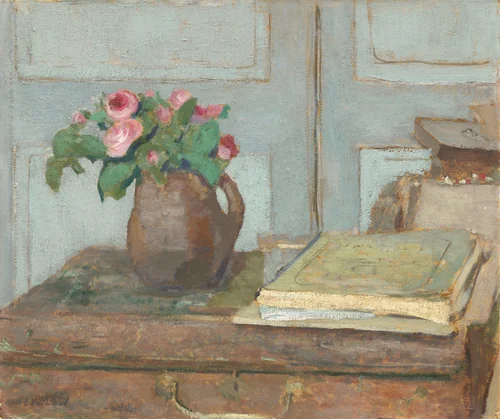 The Artist's Paint Box and Moss Roses by Edouard Vuillard, painting, 1898