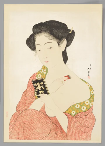 Woman Applying Makeup by Hashiguchi Goyō, print, 1918