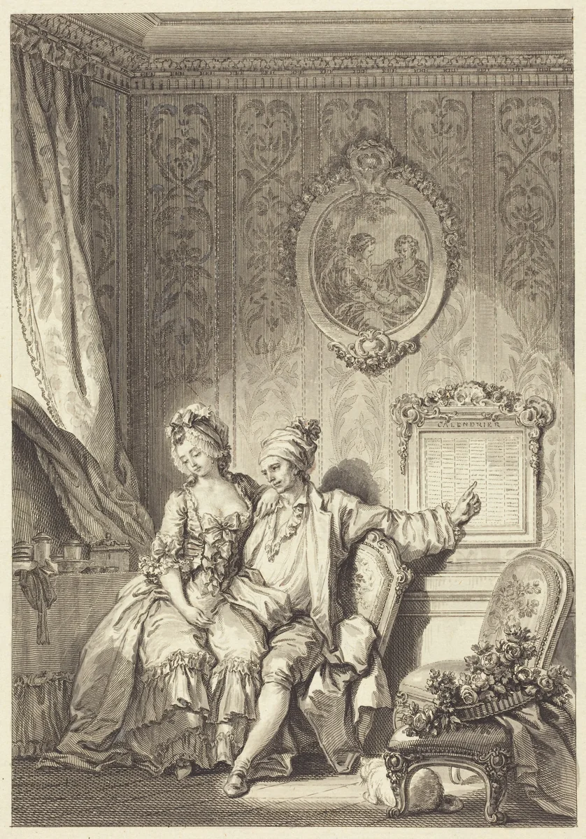 Le calendrier des viellards by Jean Honoré Fragonard, print, 1741-1808