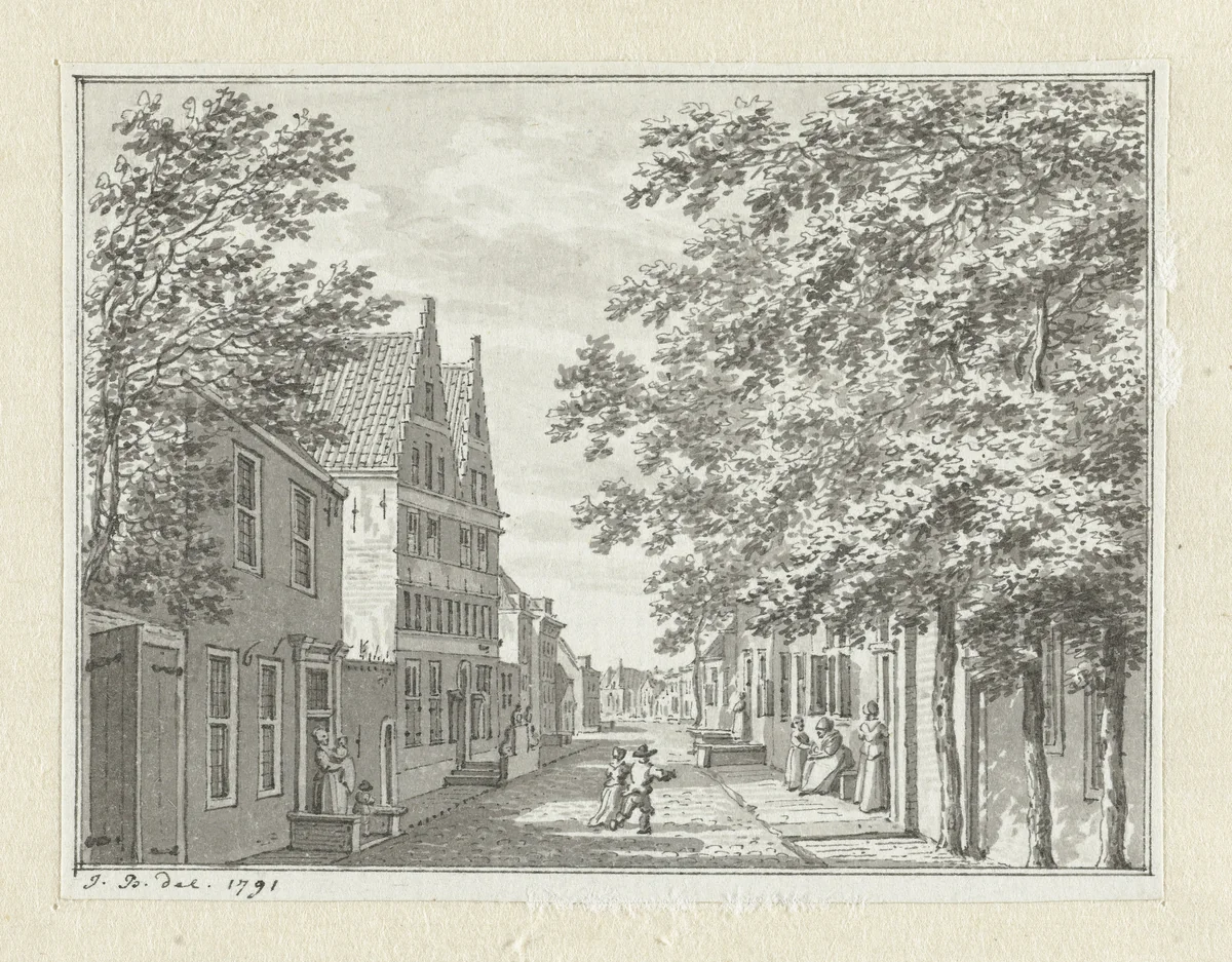 Gezicht te Arnemuiden by Jan Bulthuis, drawing, 1791