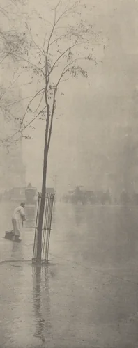 Spring Showers—The Street-Cleaner by Alfred Stieglitz, photograph, 1900-1901