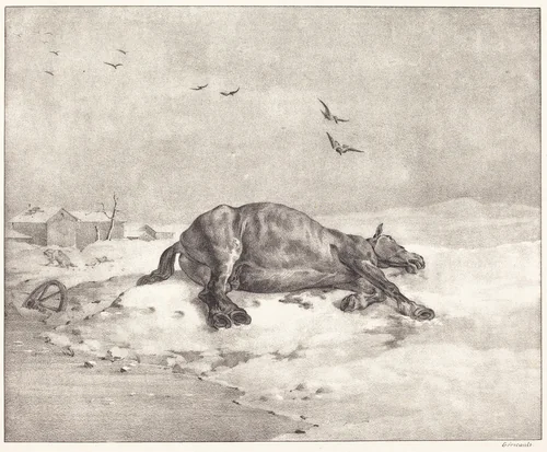 Dead Horse by Théodore Gericault, print, 1823