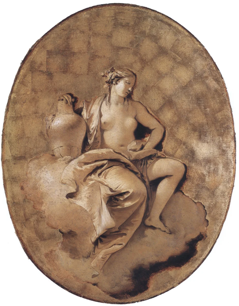 A Female Allegorical Figure by Giovanni Battista Tiepolo, painting, 1740-1750
