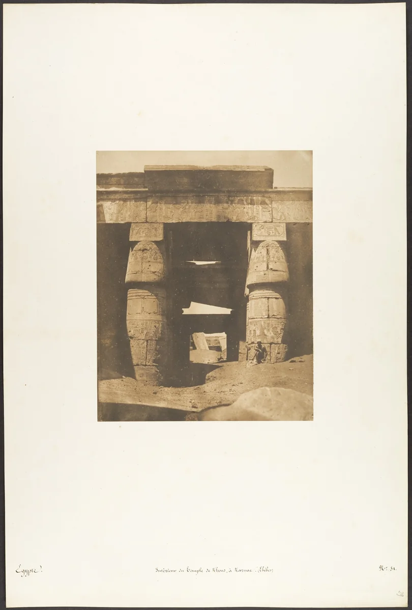Intérieur du Temple de Khons, à Karnac, Thèbes by Maxime Du Camp, photograph, 1849-1850