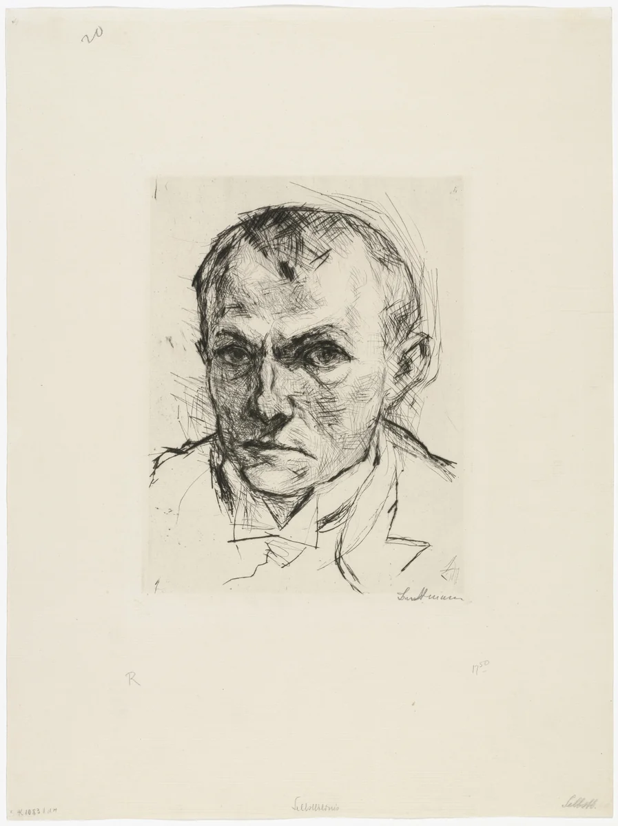 Self-Portrait (Selbstbildnis) by Max Beckmann, print, 1914