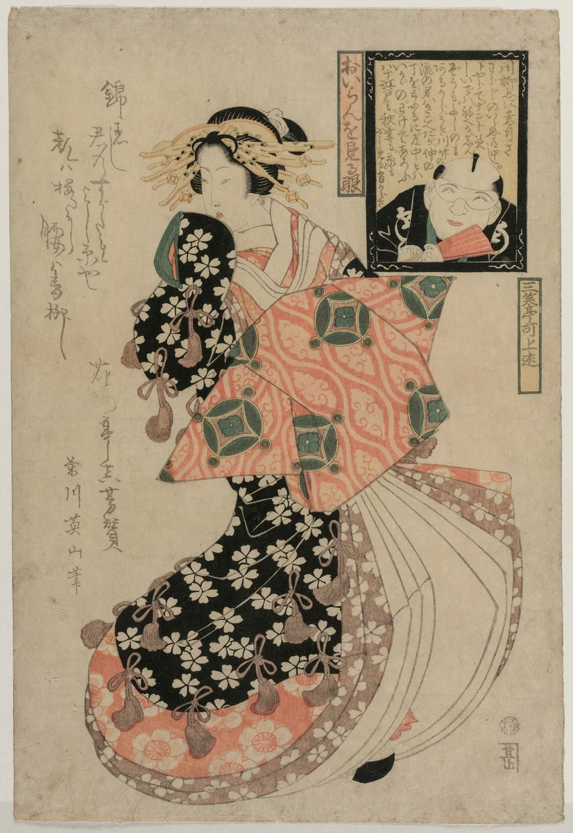Eyes for Looking at a Courtesan by Kikukawa Eizan, print, 1805-1815