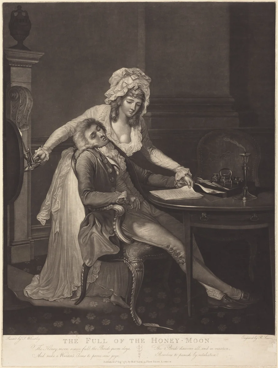 The Full of the Honey-Moon by Robert Laurie; Francis Wheatley, print, 1789